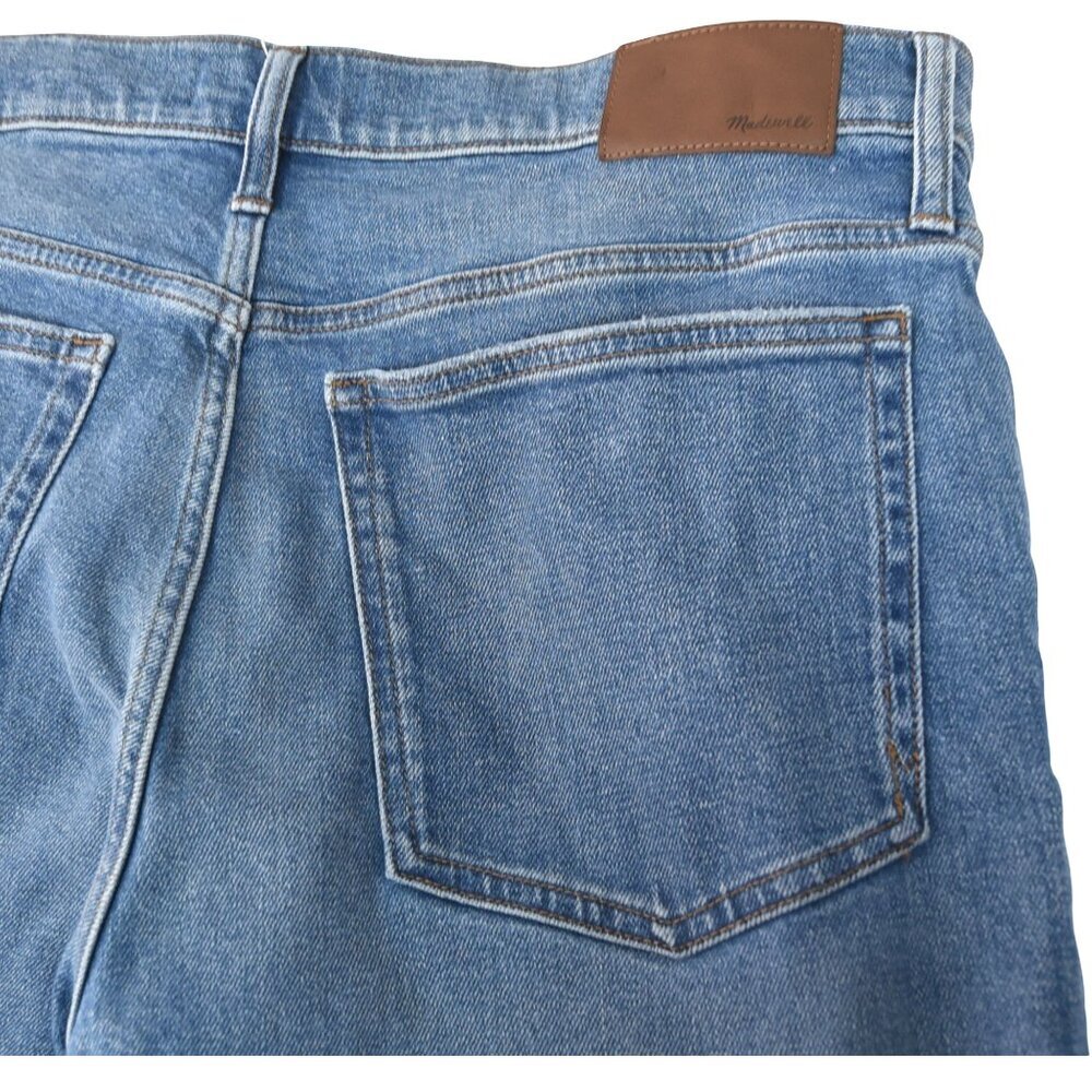 Madewell Slim Fit Raw Hem Jeans Blue Distressed Crop Ankle Fray Minimalist 35" - Picture 4 of 12